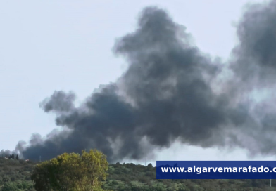 Incêndio levanta enorme coluna de fumo (com fotos)
