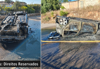 Carro capota e arde em Portimão. Condutor desaparece